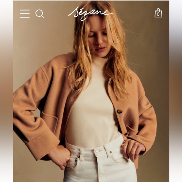 Sezane Mia Camel Wool Jacket - Size US 4 - NWT - Picture 2 of 9